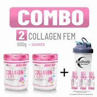 COMBO FITFEM - 2 COLLAGEN FEM 500 GR. NARANJA + SHAKER